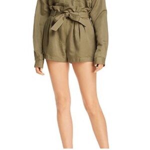 FRAME Belted Army Green PaperBag Shorts M